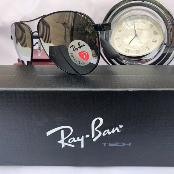 NEW RAY BAN RB8313 Carbon Authentic Sunglasses Polarized  61mm 100%UV From Italy - Picture 9 of 11